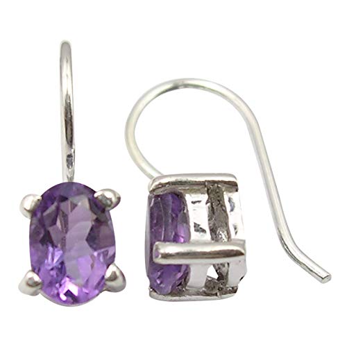 SilverStarJewel Amethyst Ohrringe 1,8 cm Gedenktag Frühe Angebote Damen Edelsteine Schmuck 925 Feinsilber von SilverStarJewel