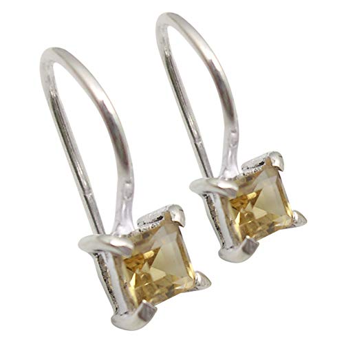 SilverStarJewel Citrin Zinkeneinstellung Ohrringe 1,5 cm Muttertag Umsätze Sterling Silber von SilverStarJewel
