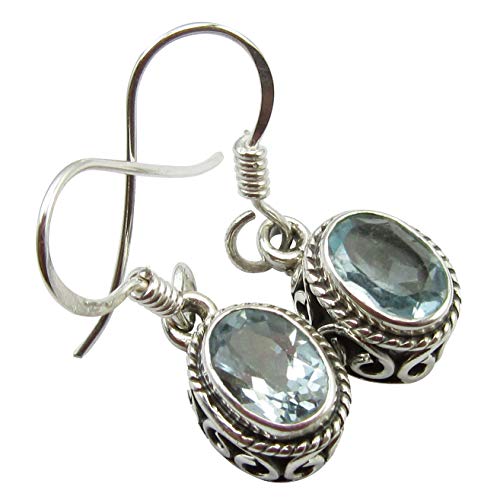 SilverStarJewel Echte Blautopas Ohrringe 2,5 cm Frühlingsferien Nach Deals Sterling Silber Modeschmuck von SilverStarJewel