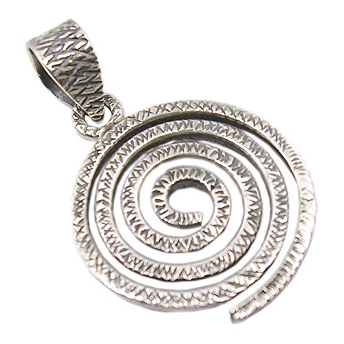 SilverStarJewel Fünfter Mai Geschenk Spiralig Anhänger 3 cm 3,7 Gramm massives Sterling Silber Damen Engagament von SilverStarJewel