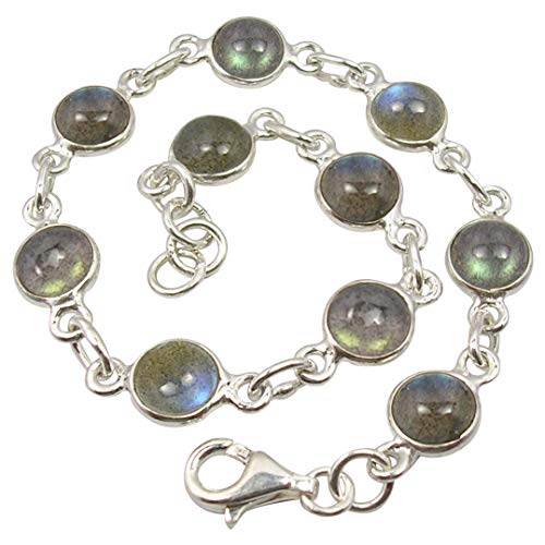 SilverStarJewel Labradorit Armband 20,6 cm 925 Solid Silber Damenmode Frühlingsferien Preise von SilverStarJewel