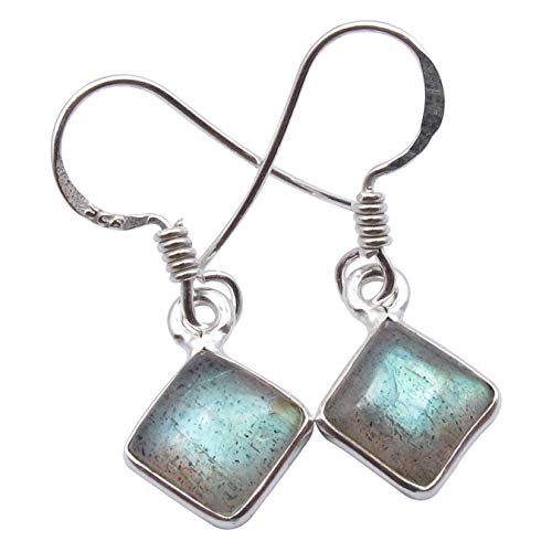 SilverStarJewel Labradorit Ohrringe 2,8 cm Sterling Silber Großhandel Geschenk Frühlingsferien Preise von SilverStarJewel
