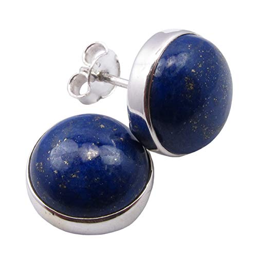 SilverStarJewel Massive Sterling Silber Lapislazuli Ohrringe 1,3 cm Hochzeitsgeschenk von SilverStarJewel
