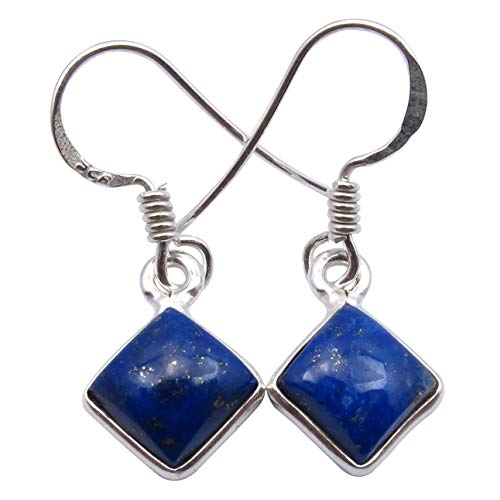 SilverStarJewel Massive Sterling Silber Lapislazuli Ohrringe 2,8 cm Kunstschmuck von SilverStarJewel