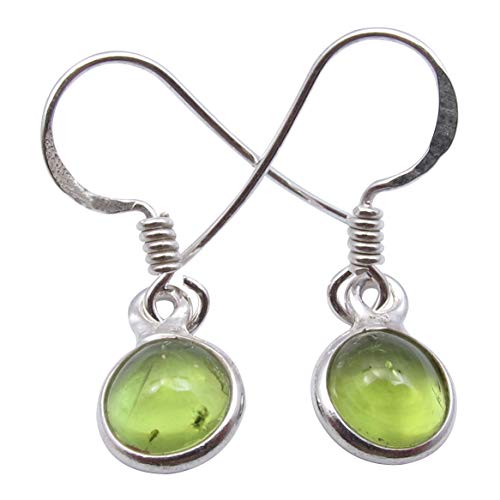 SilverStarJewel Massives Sterlingsilber Runde 7 x 7 mm Peridot August Geburtstein Ohrringe 2,8 cm von SilverStarJewel