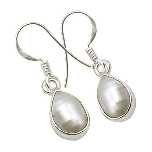 SilverStarJewel Natural Perl tcw 4,2 Dangle Ohrringe 2,8 cm Fünfter Mai Gute Angebote massives Silber Frauenkunst von SilverStarJewel