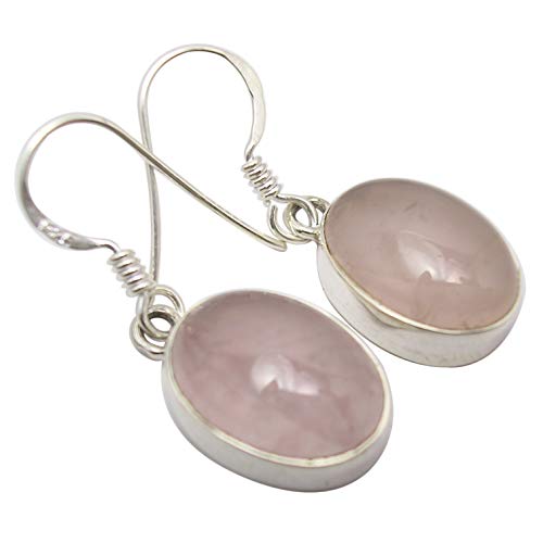 SilverStarJewel Rosa Rosenquarz muttertagsgeschenke ideen basteln Ohrringe 3 cm Sterling Silber Direkt ab Werk von SilverStarJewel