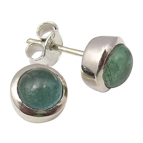 SilverStarJewel Runde Apatit-Ohrringe aus 925er Sterlingsilber 0,8 cm Damengeschenk Frühlingsferien Verkauf heute von SilverStarJewel
