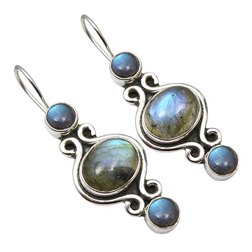 SilverStarJewel Sterling Silber Blau 4 x 4, 8 x 10 mm Labradorit 3 Stein Ohrringe 3,8 cm Muttertag Große Verkäufe SilverStarJewel Sterling Silber Blau 4 x 4, 8 x 10 mm Labradorit 3 Stein Ohrringe 3,8 cm Muttertag Große Verkäufe von SilverStarJewel