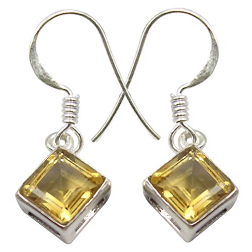 SilverStarJewel Sterling Silber Citrin tcw 2,4 November Geburtstein Ohrringe 2,8 cm Steinschmuck von SilverStarJewel