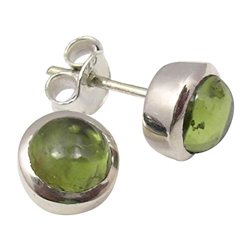 SilverStarJewel Sterling Silber Natürlich 6 x 6 mm Peridot August Geburtstein Ohrringe 0,8 cm von SilverStarJewel