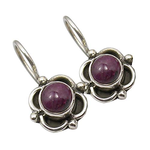 SilverStarJewel Sterling Silber Rubin Ohrringe 1,8 cm Neues Geschenk von SilverStarJewel