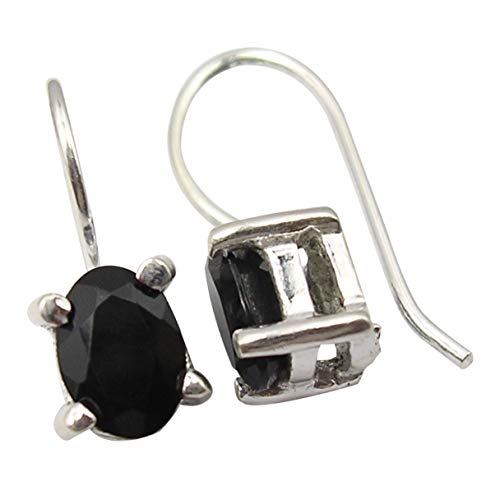 SilverStarJewel Sterling Silber Schwarz Onyx Zinke Einstellung Ohrringe 1,8 cm Frühlingsferien Geschenkangebote von SilverStarJewel