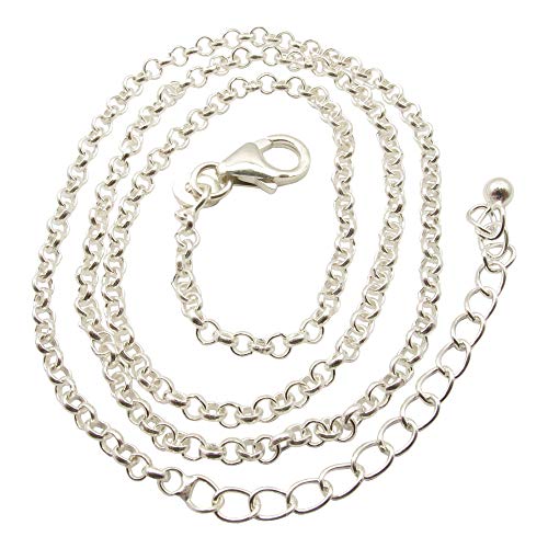 SilverStarJewel Sterling Silber Verknüpfung Kette Halskette 47 cm Fünfter Mai Die besten Online-Angebote Damenschmuck von SilverStarJewel