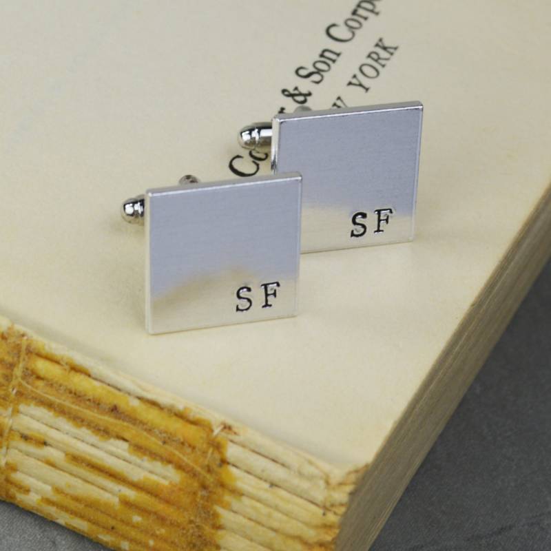 Personalisierte Manschettenknüpfe - Handgestempeltes Bräutigam Geschenk von SilverStatements