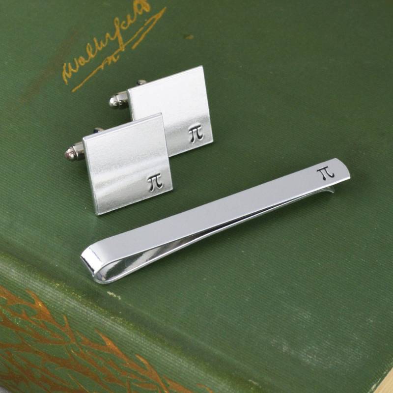 Pi Krawattennadel Und Manschettenknöpfe Set - Hand Gestempelt Lehrer-Geschenk Mathematik Wissenschaft Geschenk von SilverStatements