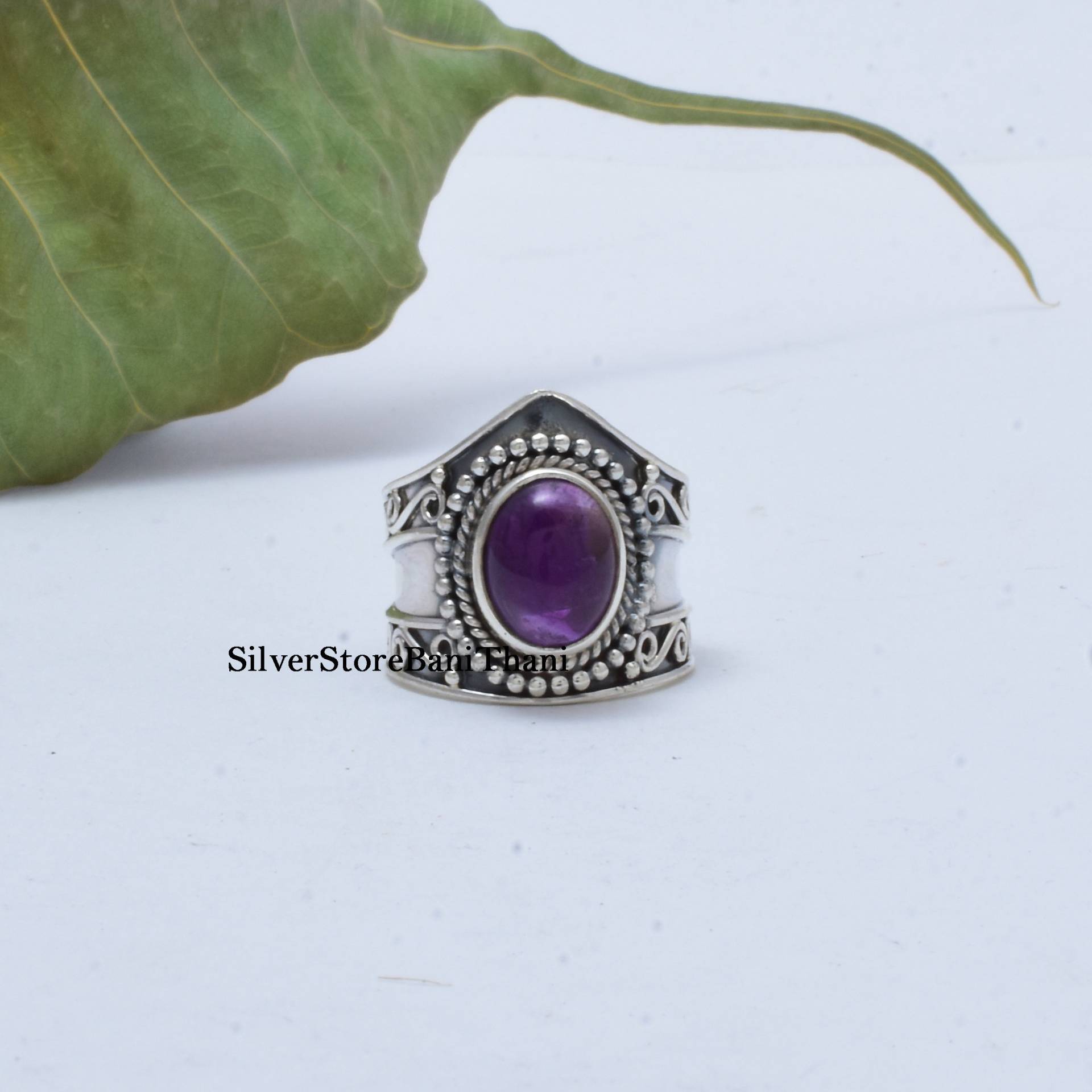 Amethyst Ring, 925 Sterling Silber Handgemachter Edelstein Etsy Versprechen Naturstein Geschenk Für Frauen von SilverStoreBaniThani