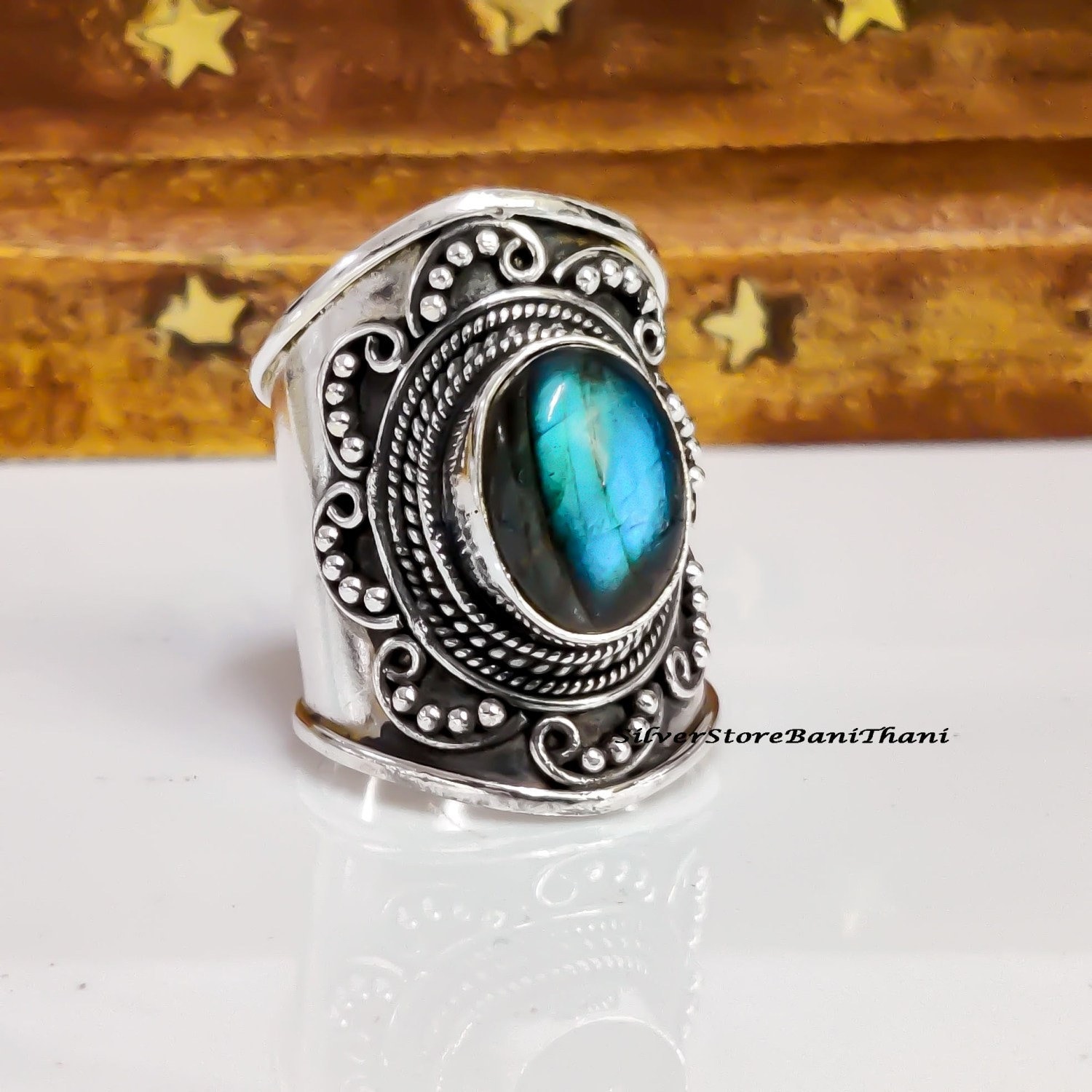 Labradorit Ring, 925 Sterling Silber Handgemachter Etsy Schöner Frauen Gehämmerter Geschenk Für von SilverStoreBaniThani