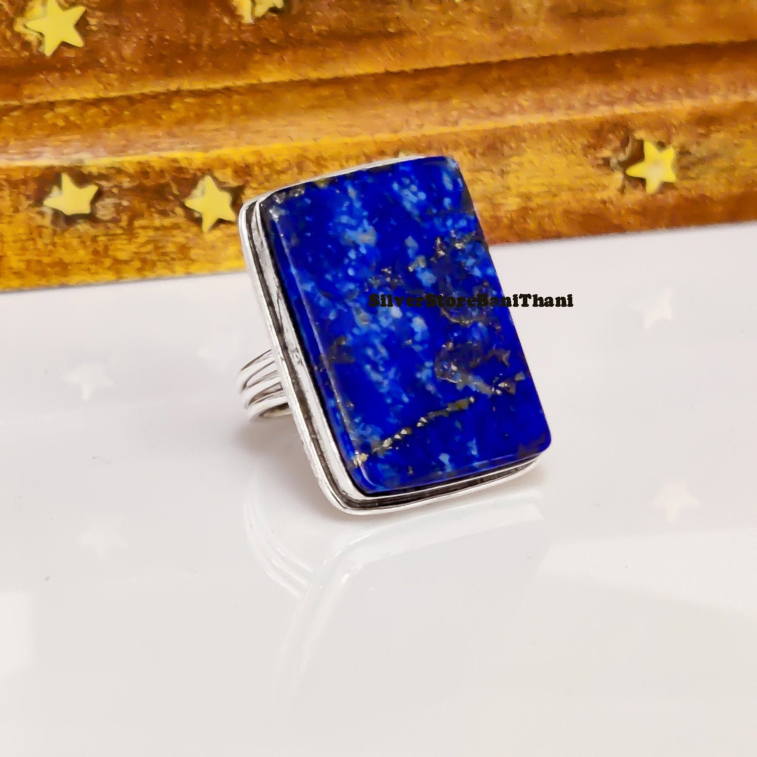 Lapis Lazuli Ring, 925 Sterling Silber Ring , Statement , Handgefertigter , Boho , Edelstein , Naturstein , Geschenk Für Hochzeit von SilverStoreBaniThani