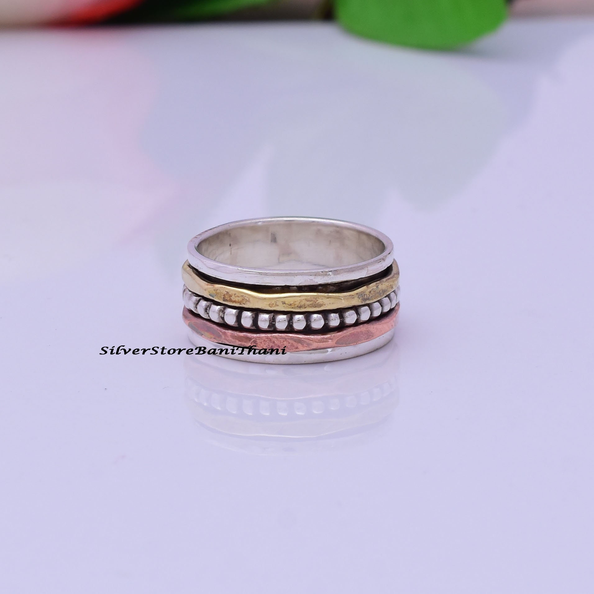 Spinner Ring, 925 Sterling Silber Meditation Versprechen Natürlicher Ehering, Zierlicher Geschenk Für Frauen von SilverStoreBaniThani