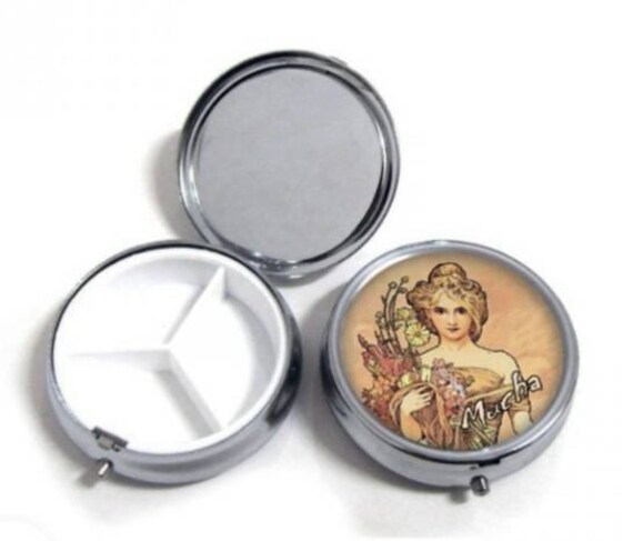 Pill Box Alphonse Mucha - Pillbox Case Behälter Für Arzneimittel Pill Box Alphonse Mucha - Pillbox Case Behälter Für Arzneimittel von SilverStoreByLeni