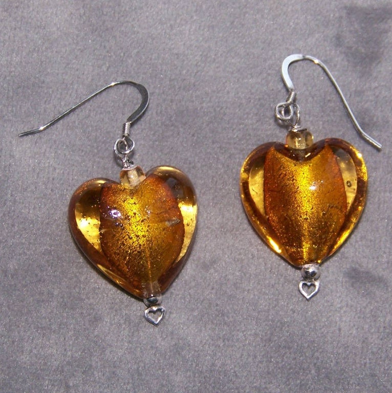 Herz Aus Glas Ohrringe Herz Aus Glas Ohrringe von SilverStrandsStudio