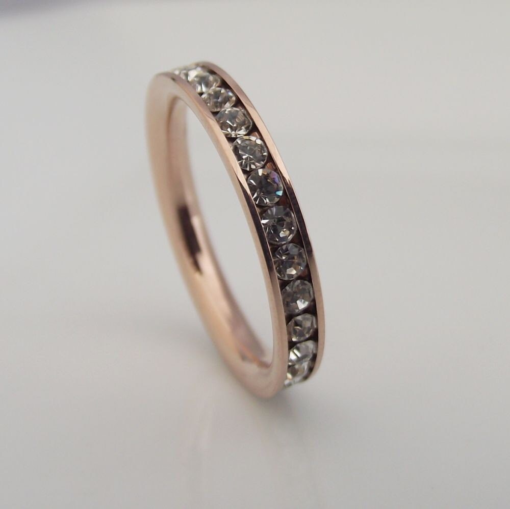 Cz-Diamant Ewigkeit Band - White Diamond Cz Stapelring Diamant Ring Stack Rosa Rose Gold Bandfarbe No.301C Cz-Diamant Ewigkeit Band - White Diamond Cz Stapelring Diamant Ring Stack Rosa Rose Gold Bandfarbe No.301C von SilverStudEarrings