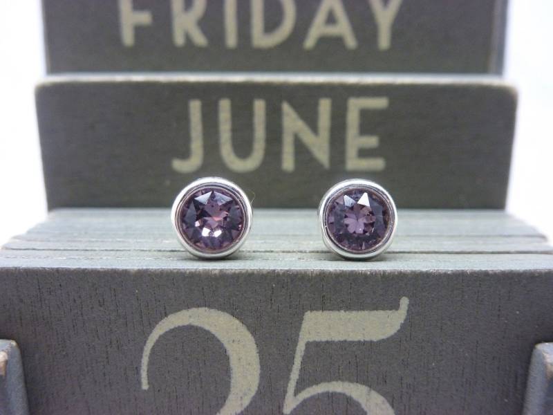 Silber Geburtsstein Ohrstecker - Verschiedene Farben Massiv Sterling 925 Ohrringe Swarovski Kristall Monate von SilverTreeJewellery