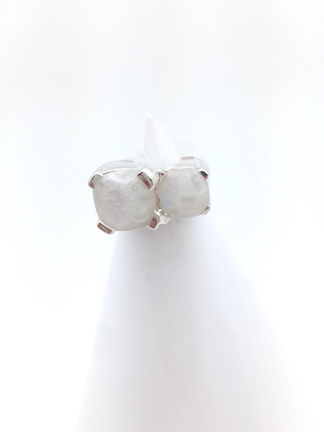 Doppelter Mondstein Und Sterling Silber Ring von SilverTrioJewelry