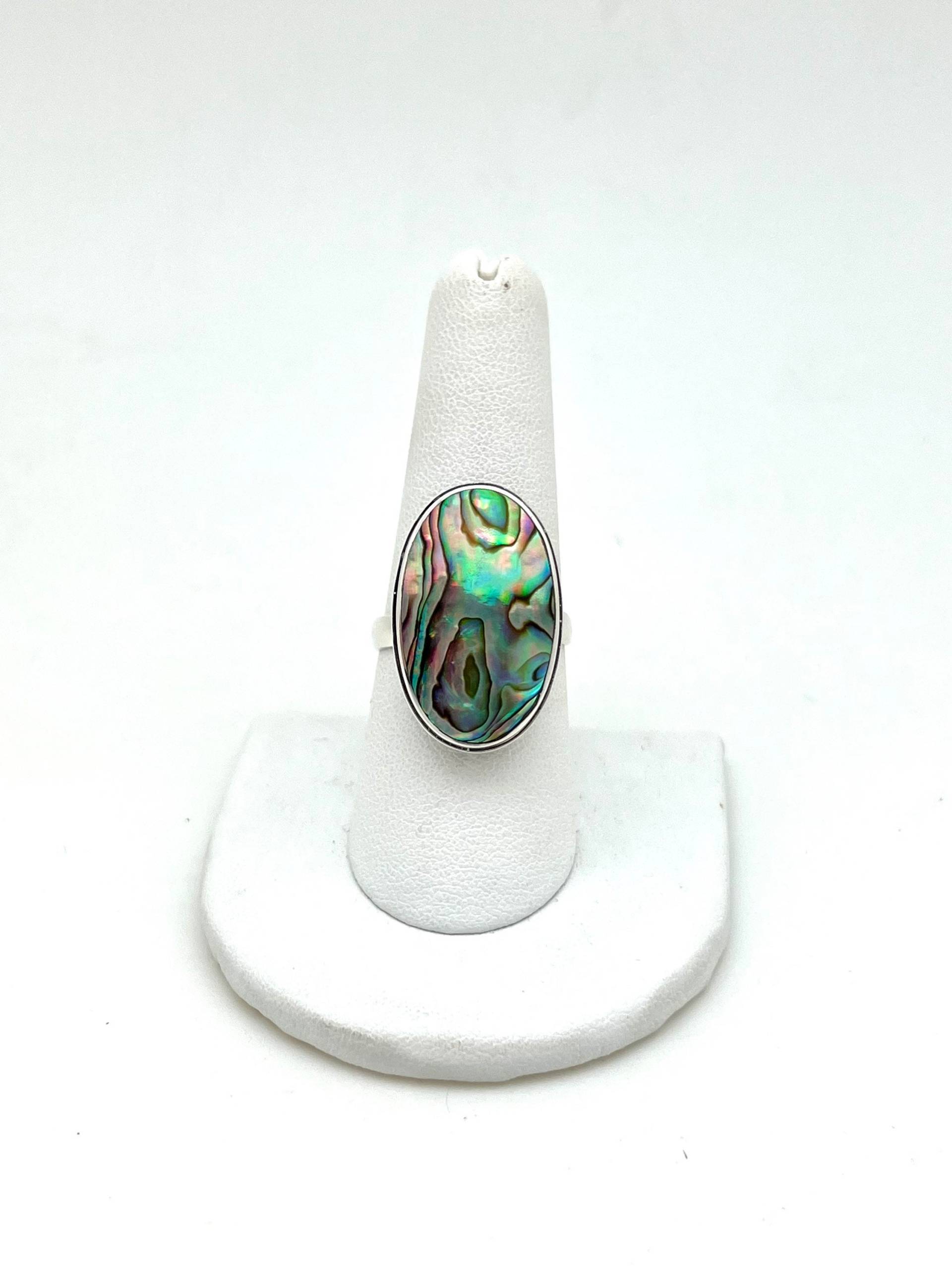 Sterling Silber Und Abalone Statement Ring von SilverTrioJewelry