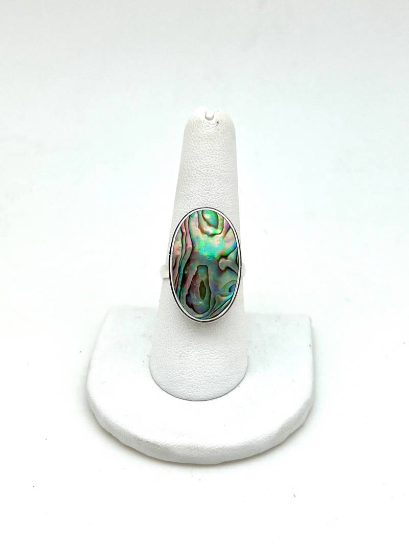 Sterling Silber Und Abalone Statement Ring von SilverTrioJewelry