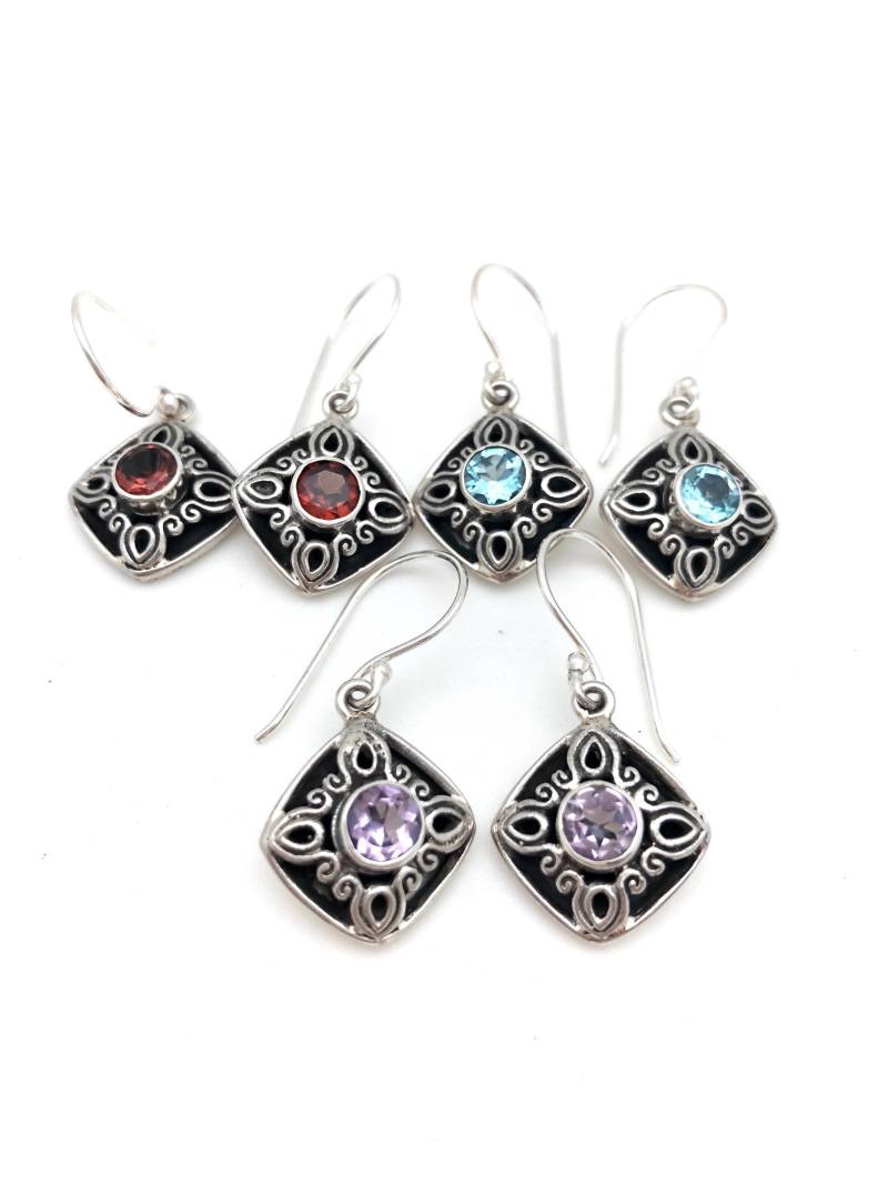 sterling Silber Quadrat Ohrringe von SilverTrioJewelry