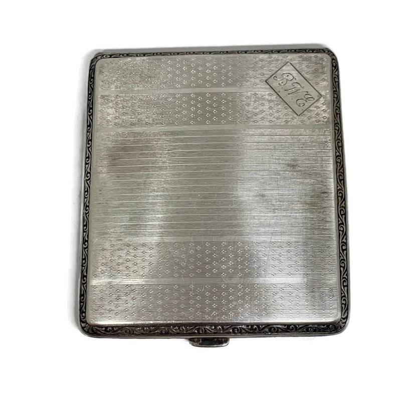 Art Deco Zigarettenetui. 900 Silber von SilverWareCo