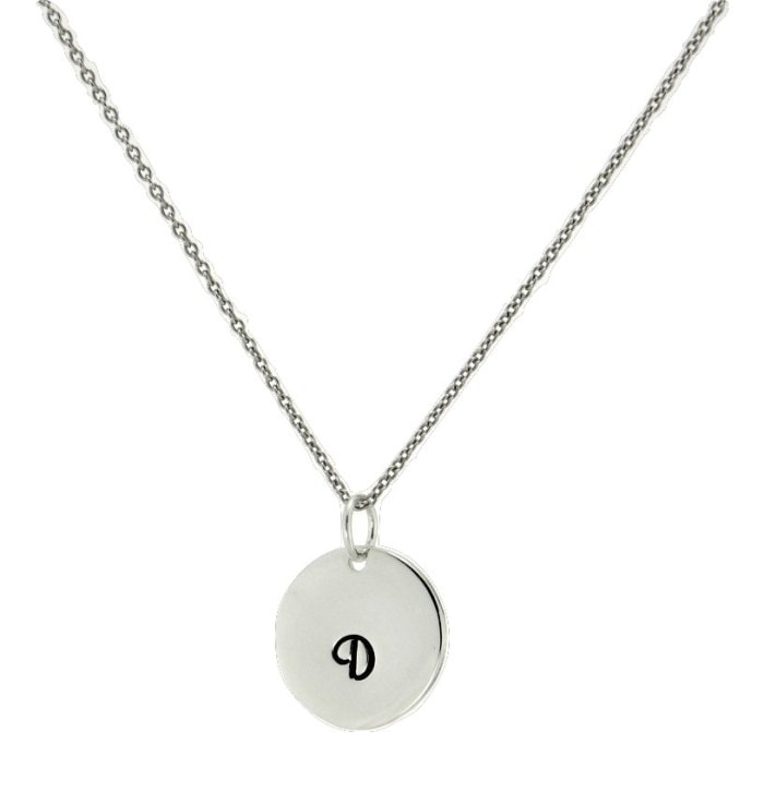 Personalisierte Monogramm Anfang Anhänger 925 Sterling Silber Benutzerdefinierte Brief Disc Halskette Kette von SilverXL