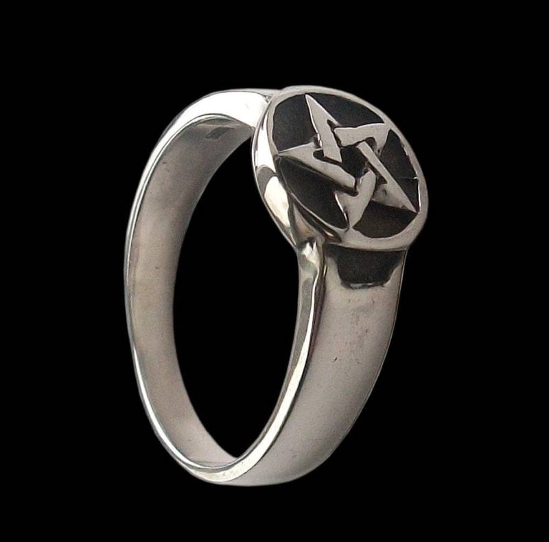 Kleiner Pentagramm Ring, Sterling Silber Pentakel Wicca Schmuck, Kleiner Alle Größen, Silveralexa von Silveralexa