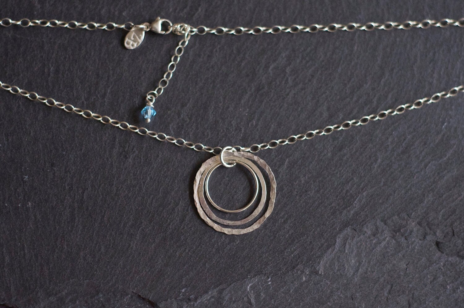 sterling Silber Dreifachringe Halskette sterling Silber Dreifachringe Halskette von SilverandCedar