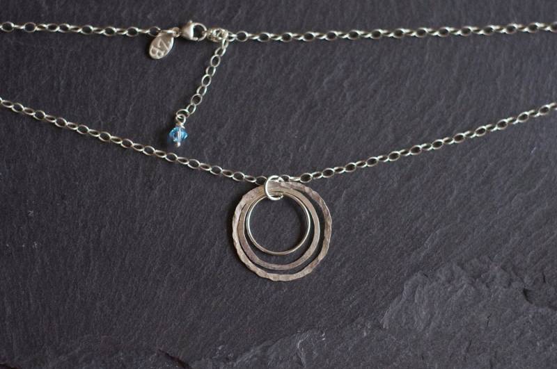 sterling Silber Dreifachringe Halskette sterling Silber Dreifachringe Halskette von SilverandCedar