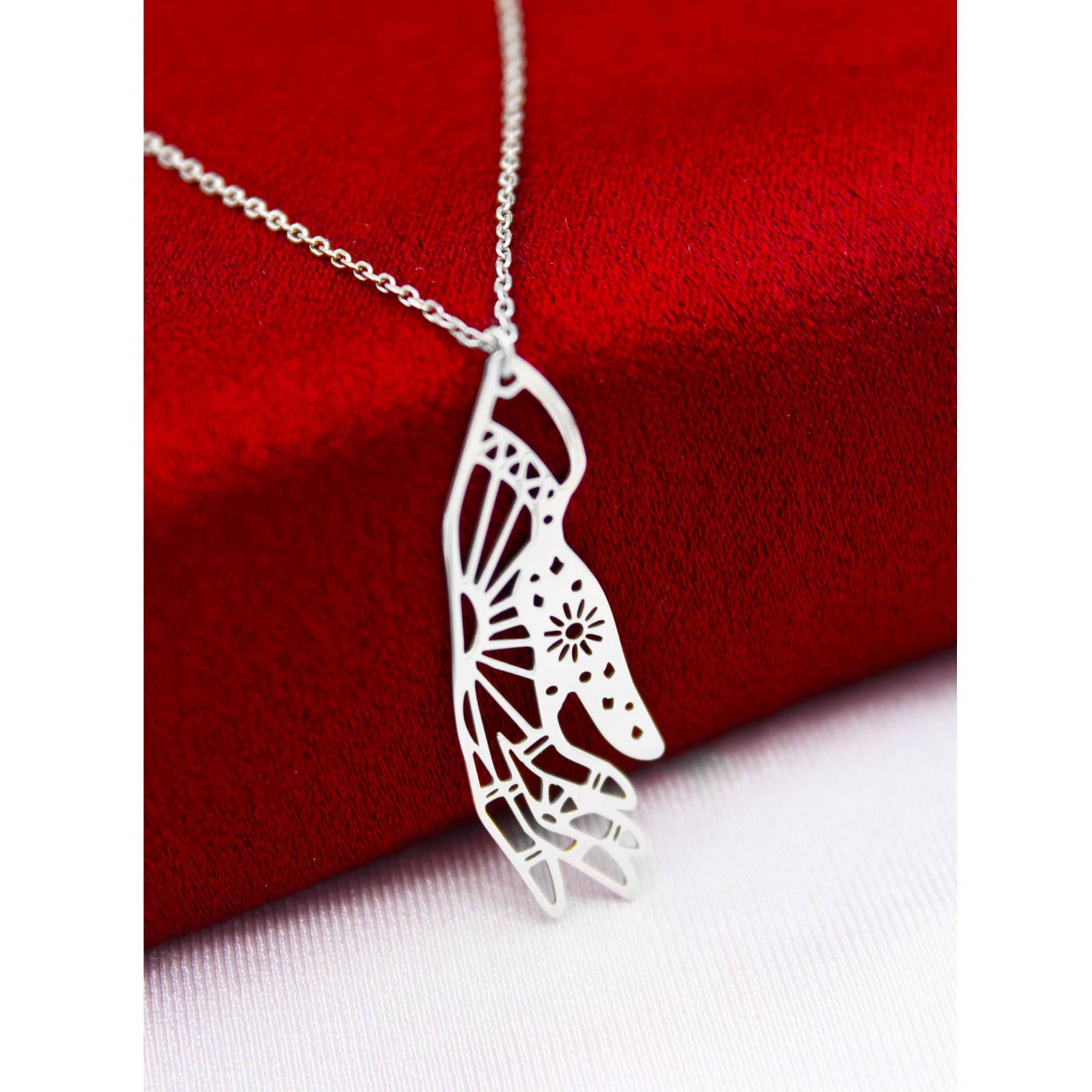 925 Sterling Silber Gemusterte Hand Halskette , Minimalist Schmuck Mama Freund Valentinstag Geschenk von SilverandSilverTR