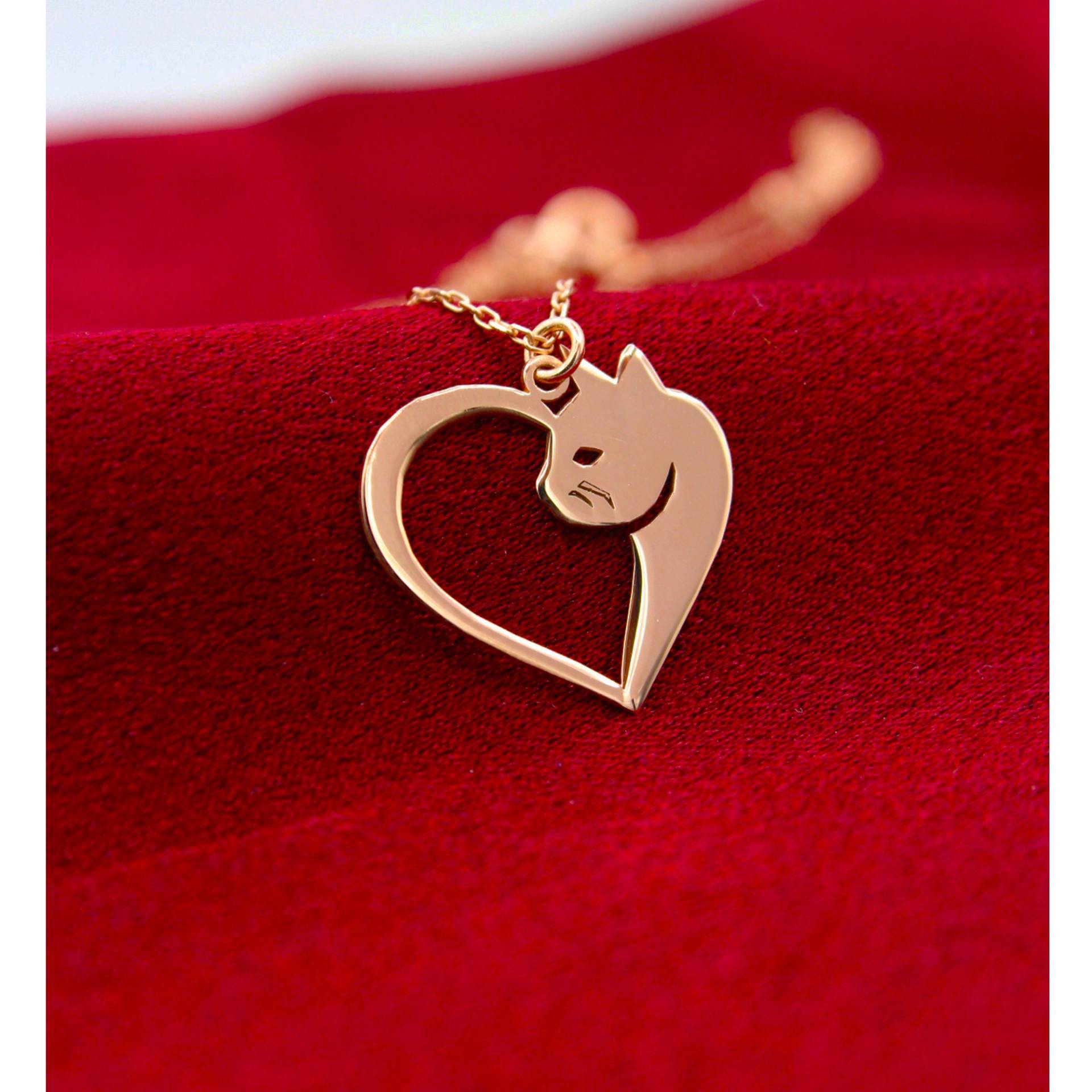 925 Sterling Silber Herz Katze Halskette/Stilvolles Geschenk Für Katzenliebhaber von SilverandSilverTR
