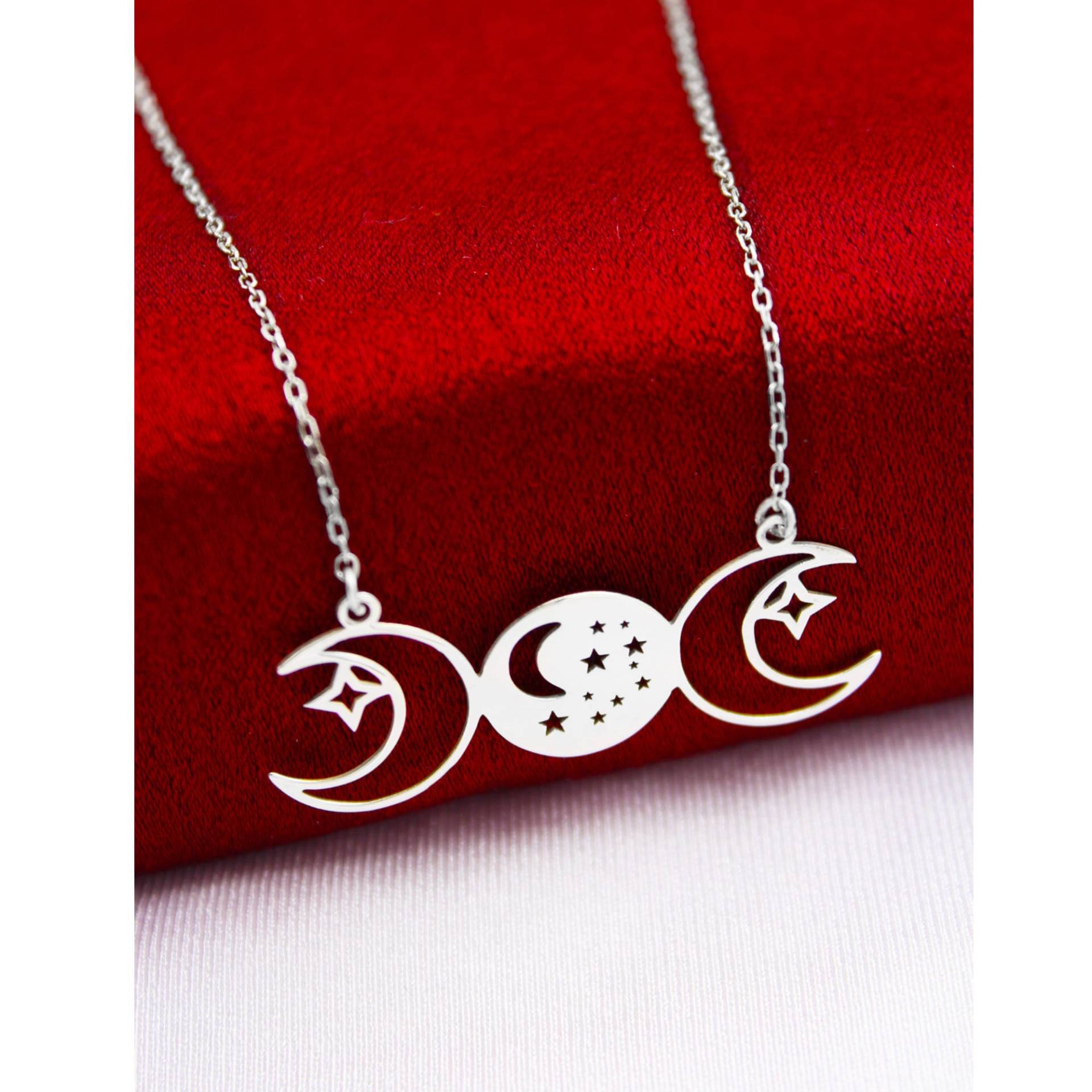925 Sterling Silber Mond Stern Halskette, Minimalist Schmuck, Liebhaber Geschenk von SilverandSilverTR