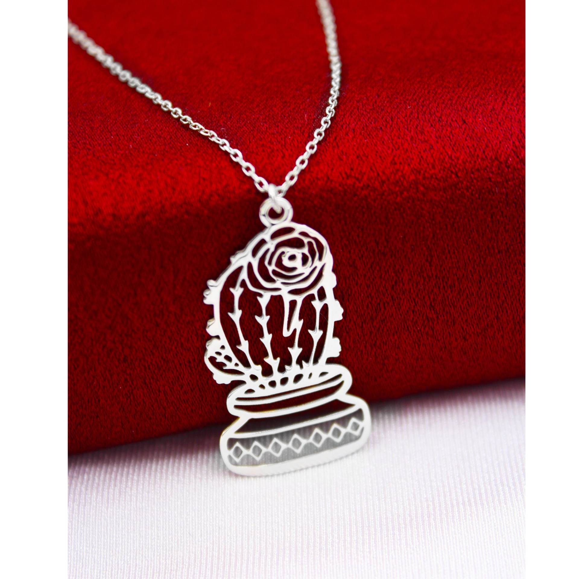 925 Sterling Silber Rose Kaktus Halskette , Minimalist Schmuck Mama Valentine Freund Geschenk von SilverandSilverTR