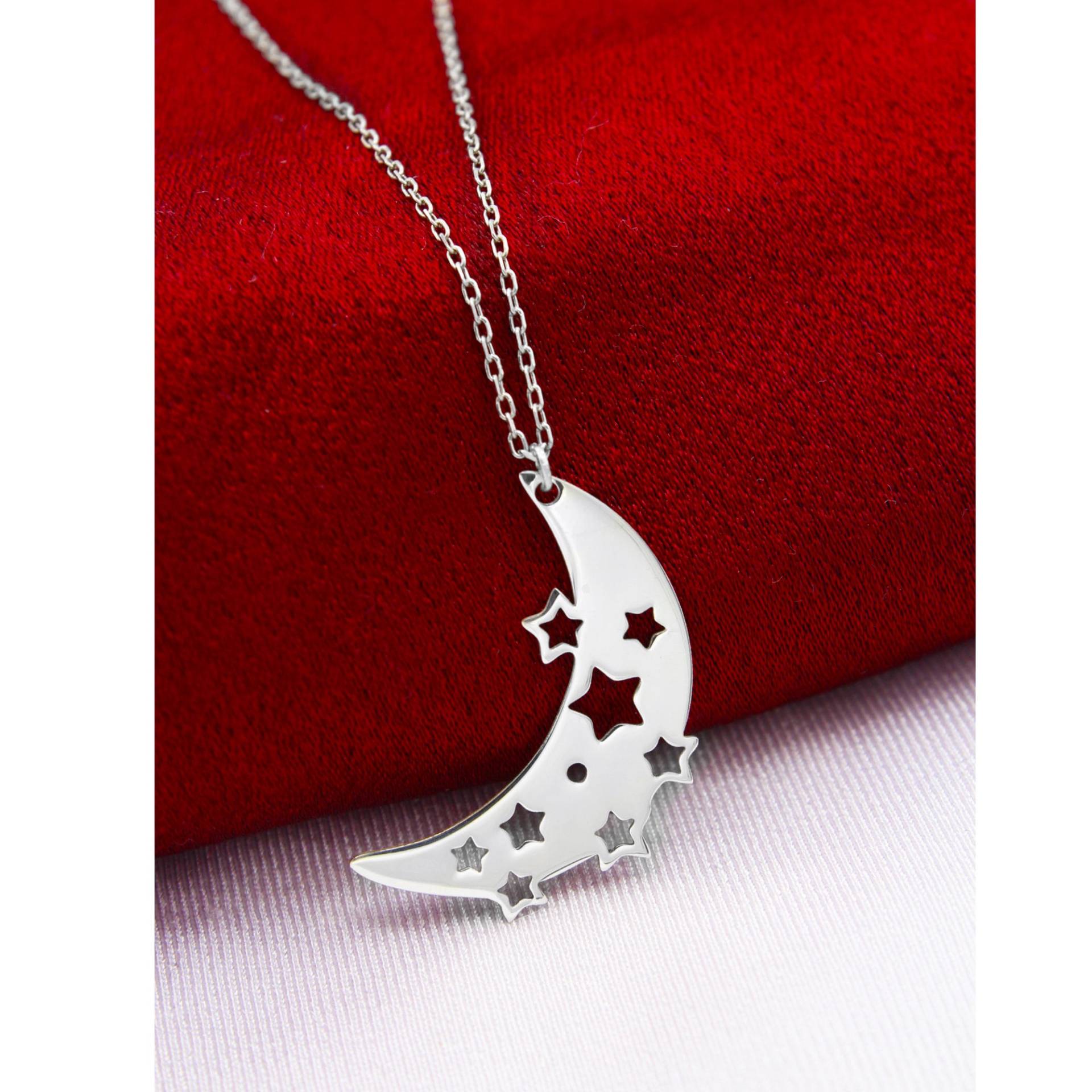 925 Sterling Silber Stern Mond Halskette, Und Liebhaber Geschenk, Minimalist Schmuck von SilverandSilverTR