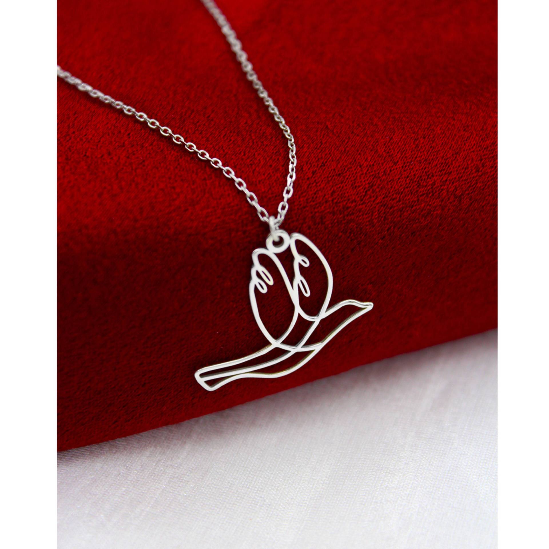 Fliegende Taube Halskette , Vogelliebhaber Geschenk Minimalist Schmuck Tierliebhaber Mama Freund Valentinstag 925 Sterling Silber von SilverandSilverTR
