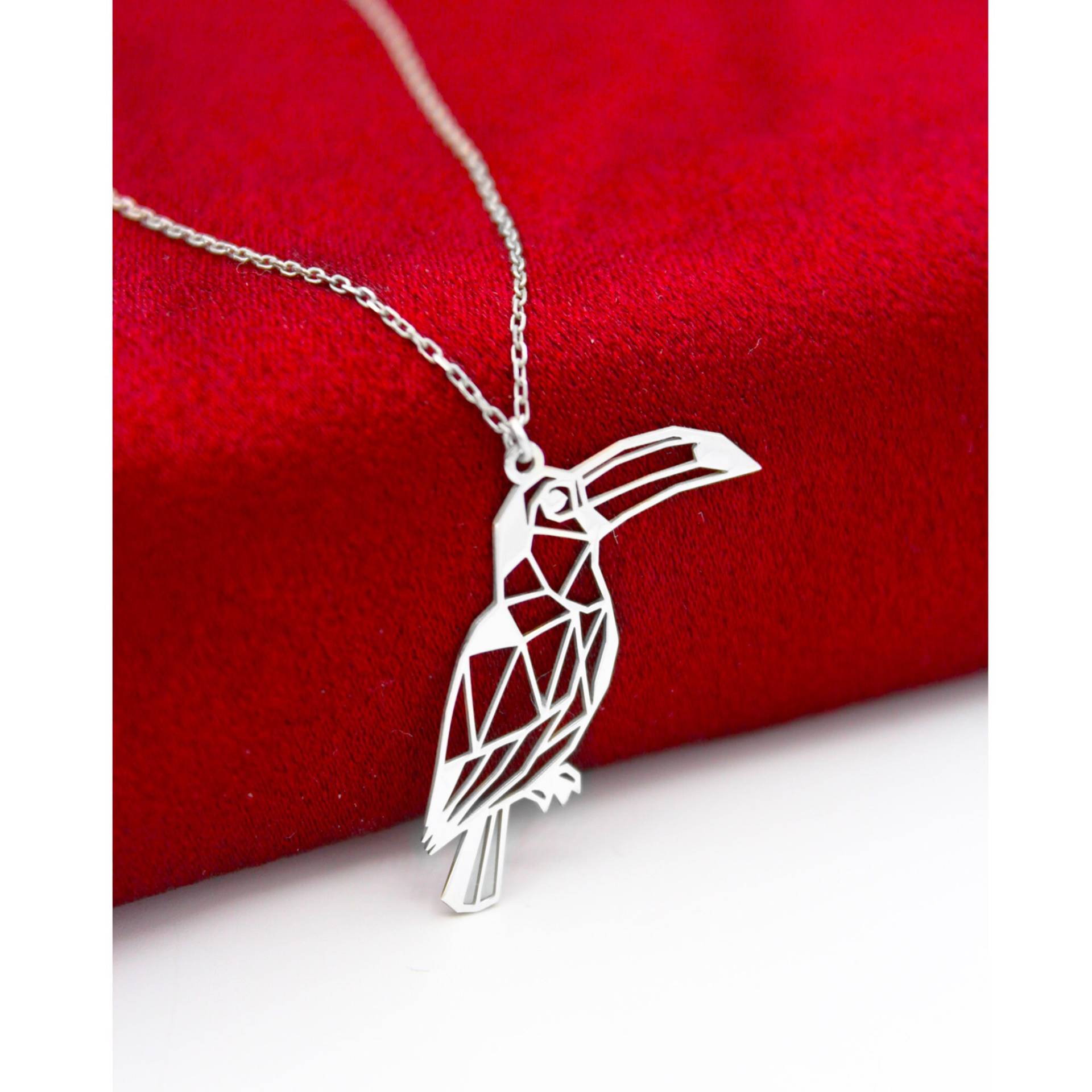 Origami Tukan Halskette, Vogel-Liebhaber-Geschenk, Geschenk Für Mutter, Frauen Vogel-Halskette, Tukan-Vogel-Halskette von SilverandSilverTR