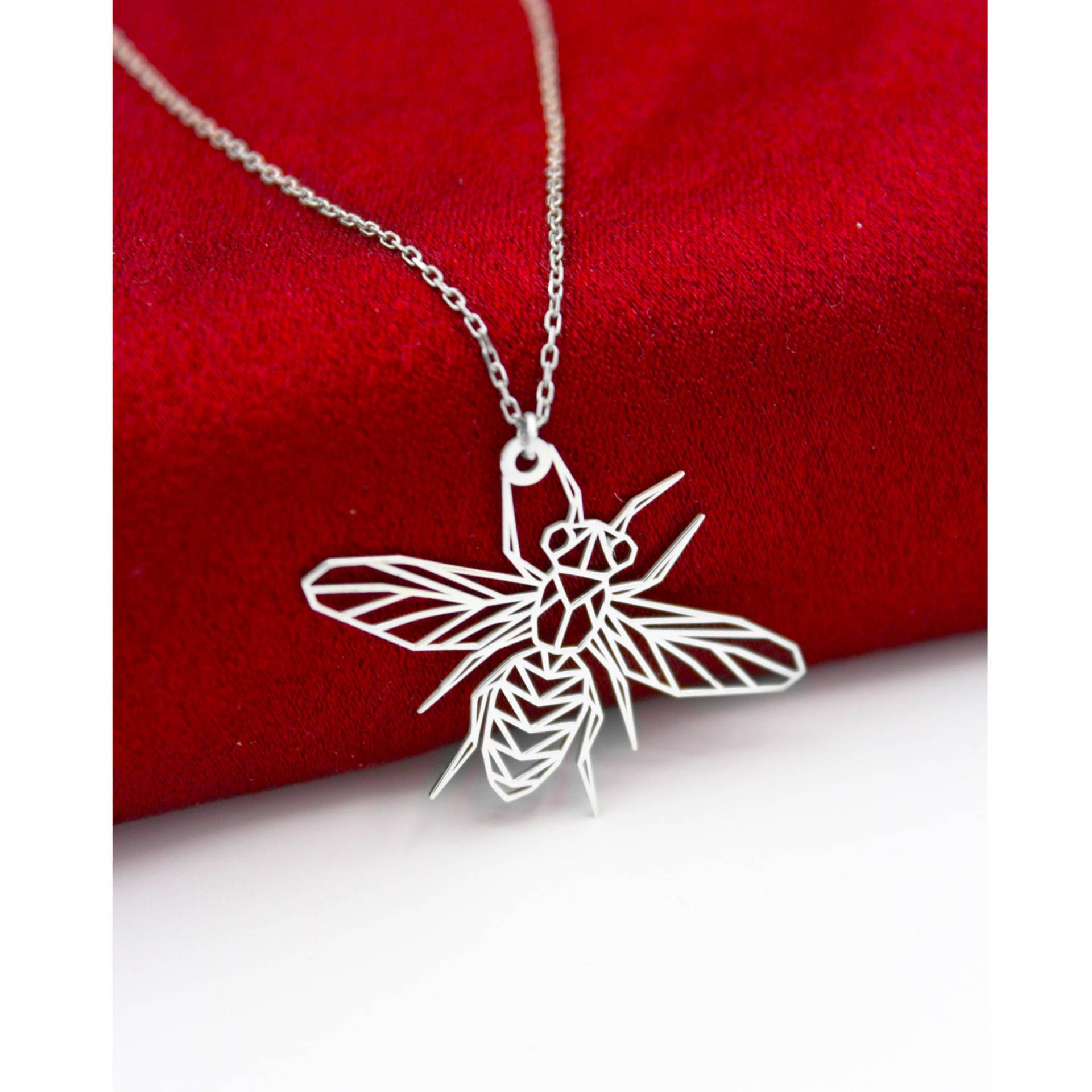 Silber Vergoldete Bienen Halskette Für Frauen/ Liebhaber/ Anhänger/ Geschenk Zum Valentinstag/ Origami von SilverandSilverTR