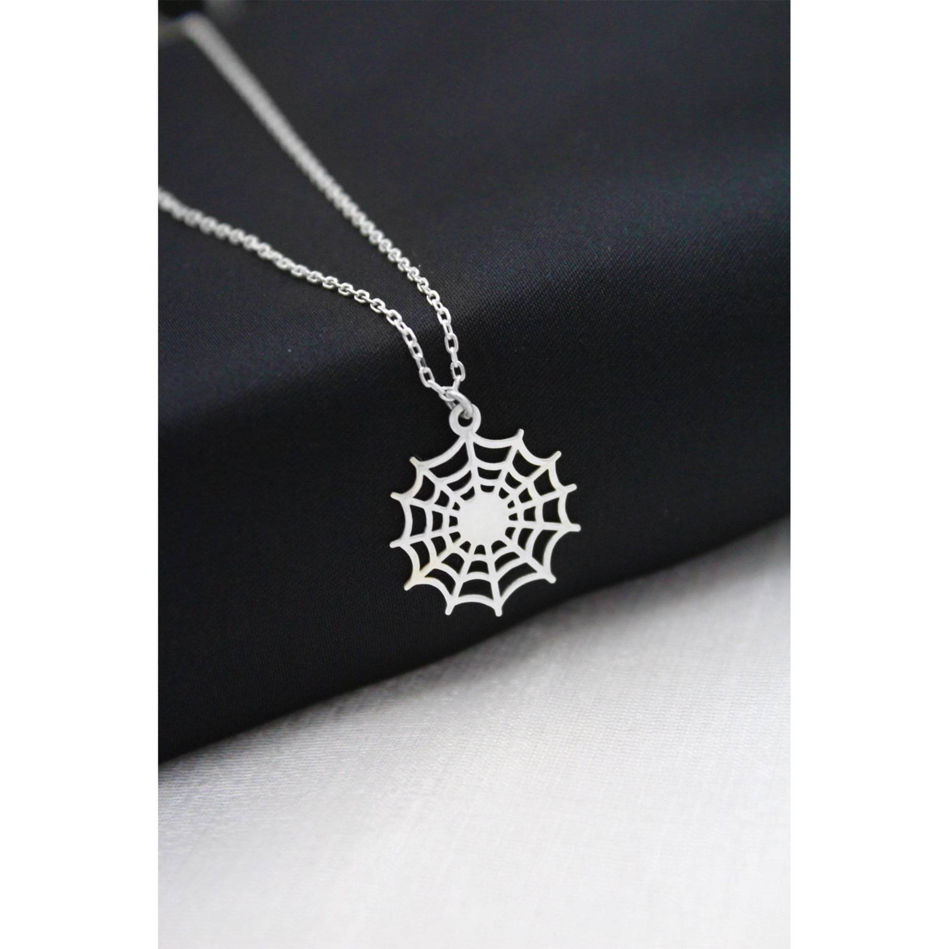 Silberne Spinne Web Halskette , Liebhaber Hallowen Geschenk von SilverandSilverTR