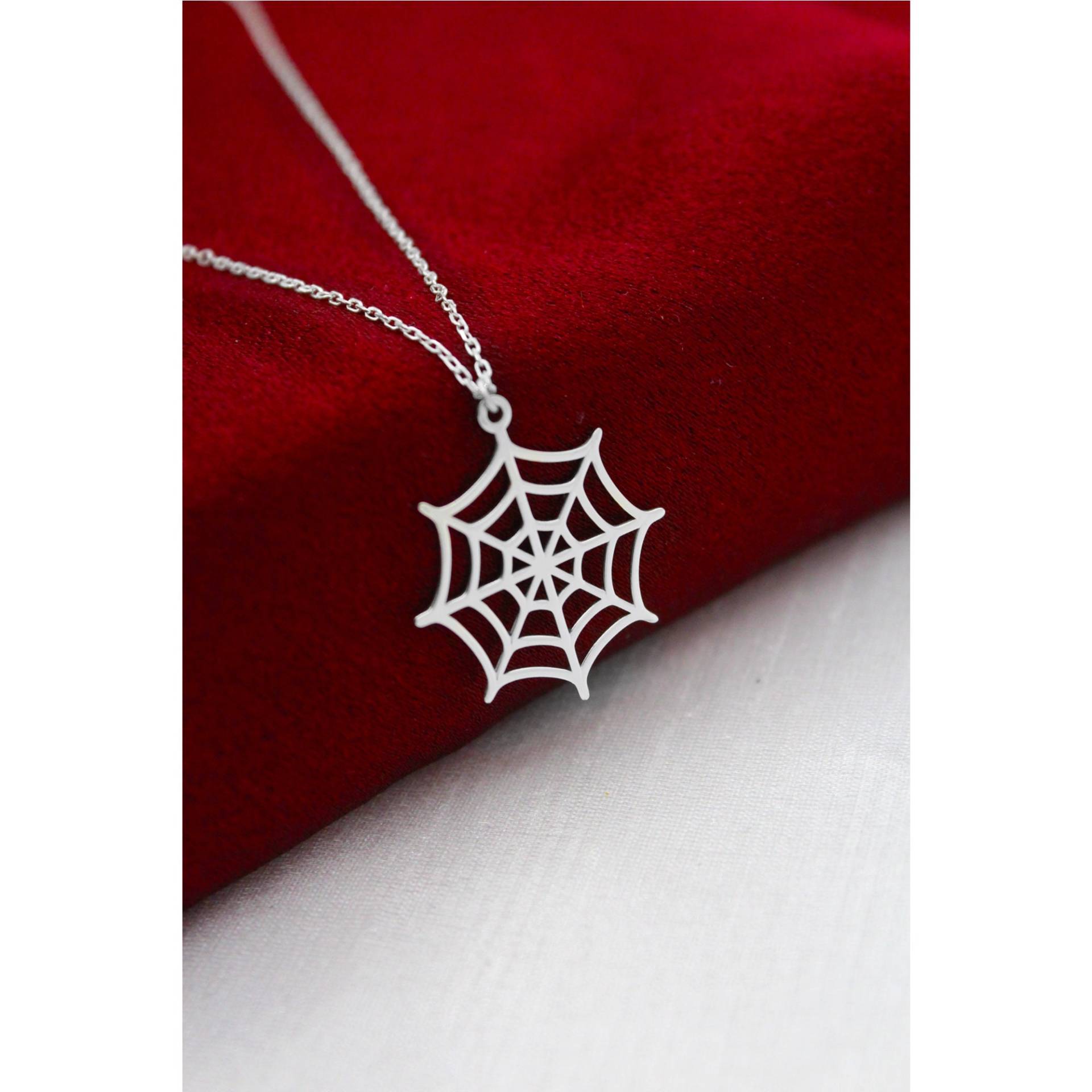 Spinnennetz Halskette , Web Spinnen Liebhaber Minimalist Schmuck 925 Sterling Silber von SilverandSilverTR
