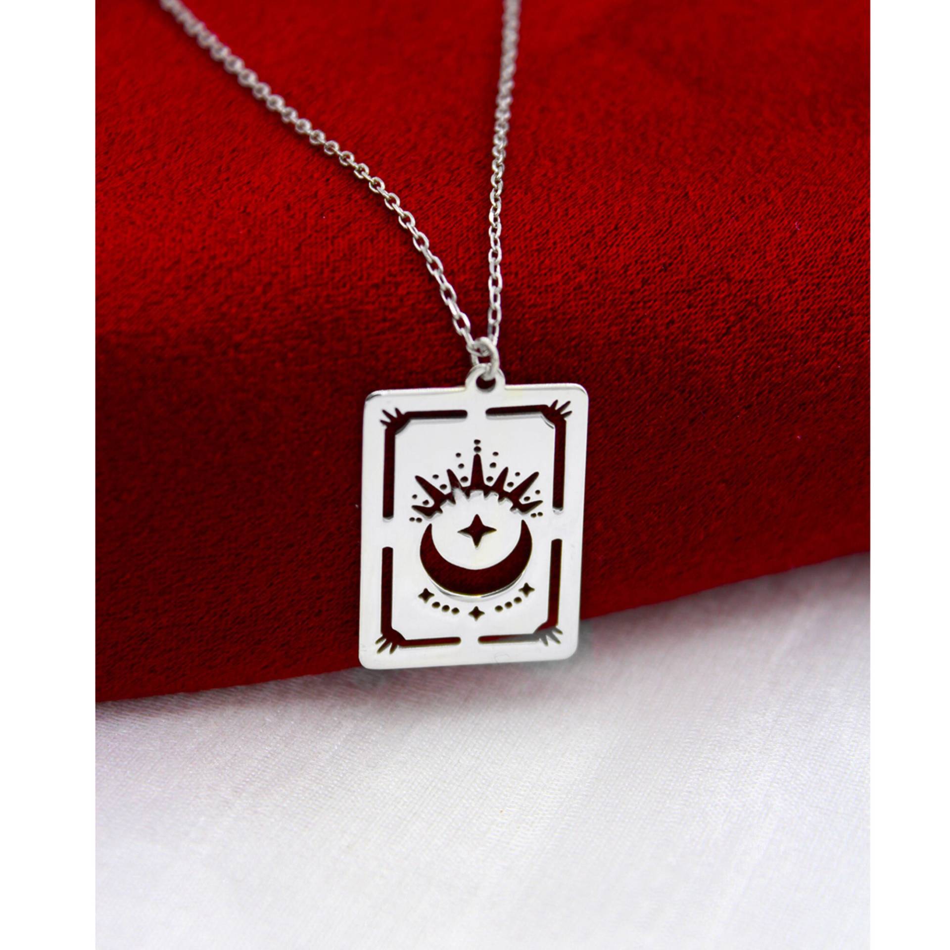 Sun Moon Tarot Karte Halskette , Liebhaber Minimalist Schmuck Mama Freund Valentinstag Geschenk 925 Sterling Silber von SilverandSilverTR