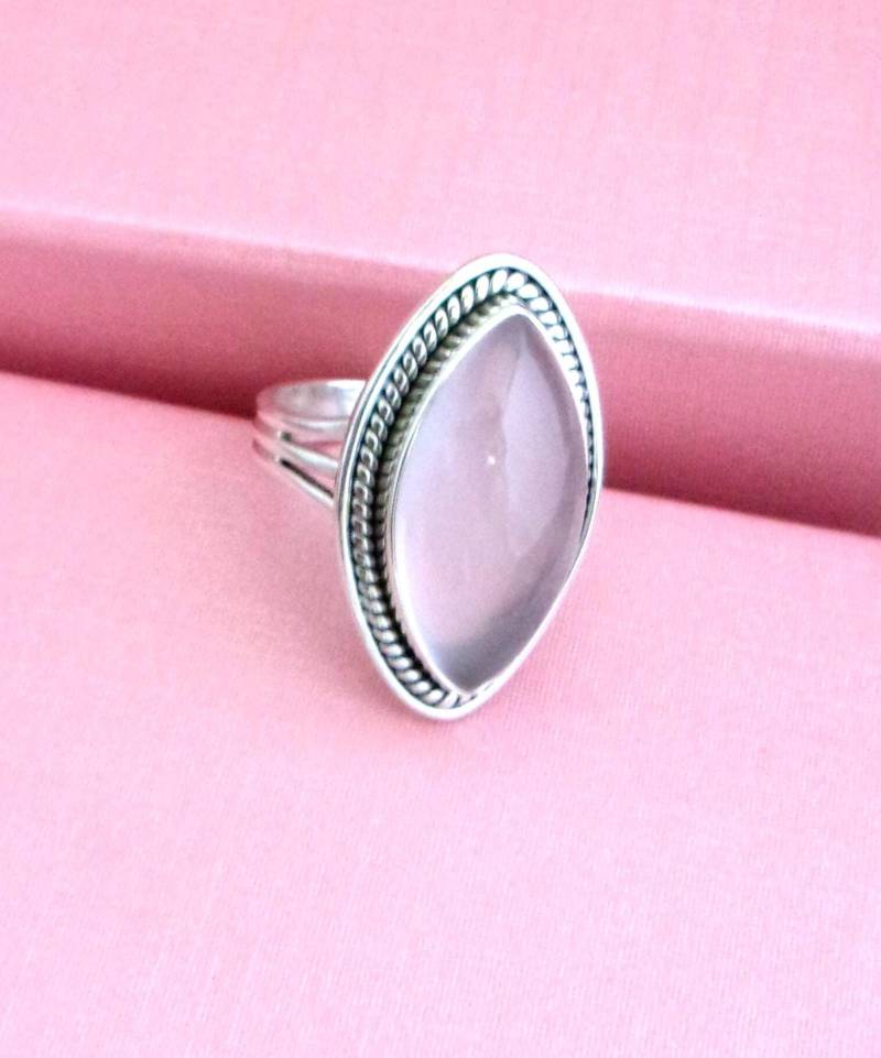 Rosenquarzring Handgemachtes 925Er Sterlingsilber 3Er-Band von Silverandthingsnet