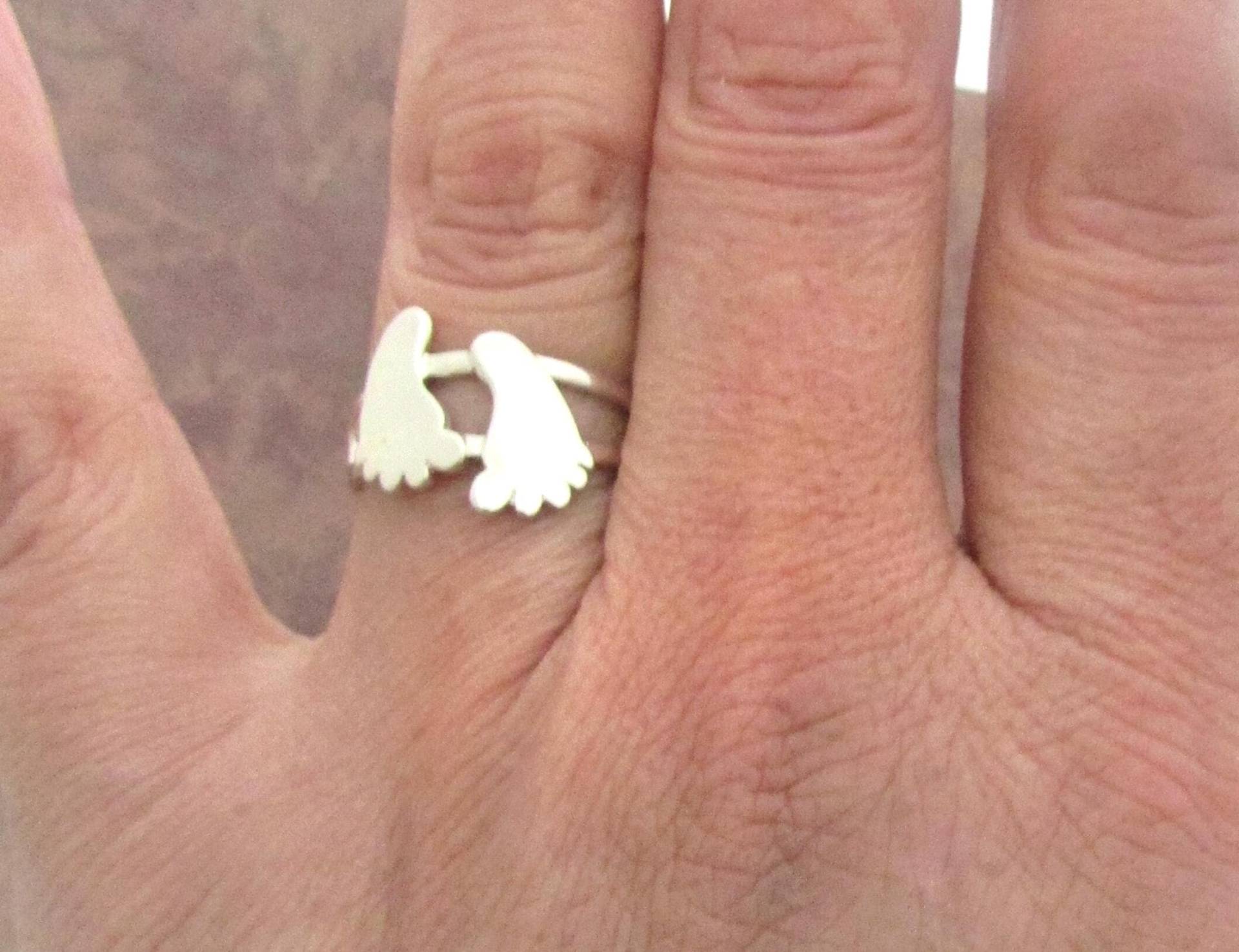 sterling Silber Little Feet Ring - Neue Mutter Geschenk von Silverandthingsnet